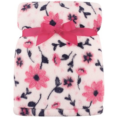 Hudson Baby Infant Girl Super Plush Blanket, Modern Floral, One Size