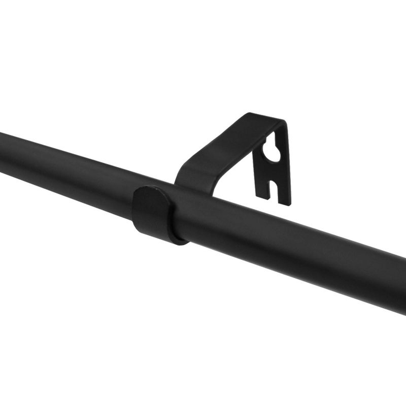 Decorative Drapery Single Rod Set with Scroll Finials Black - Lumi Home Furnishings, 5 of 6