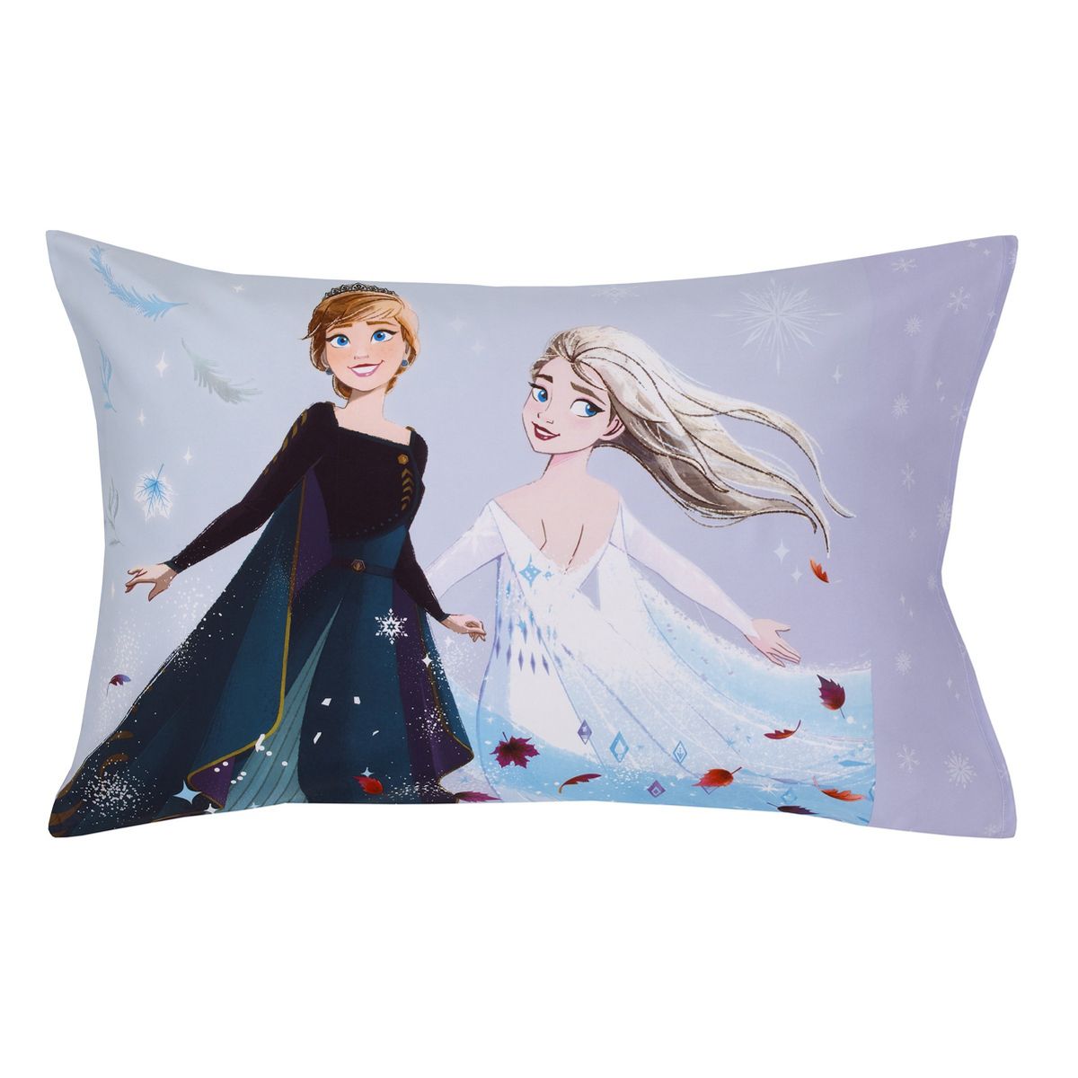 NoJo Disney Frozen Winter Cheer Lavender, Aqua and White Anna, Elsa and Olaf 2 Piece Toddler Sheet Set - Fitted Bottom Sheet and Reversible Pillowcase - thumbnail 3