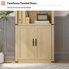 71.6" Tall Bookcase, 5-Tier Arched Bookshelf with Doors and Shelves, Wooden Bookshelves for Home, Office, Living Room - 3 of 4