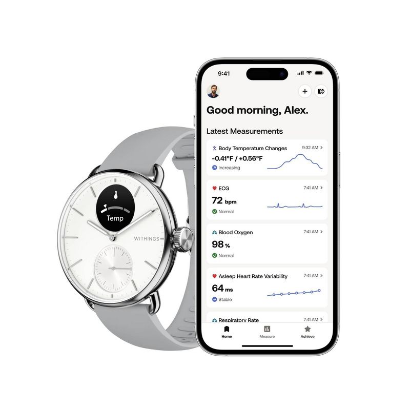 Withings ScanWatch 2 - 38mm White, 2 of 11
