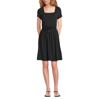 Lands' End Women's Cotton Modal Smocked Waist Dress