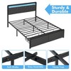 Full/Queen Bed with 2 Storage Drawers & LED Headboard, Upholstered Platform, Metal Slats, No Box Spring - Noise-Free, Easy Assembly - 2 of 4