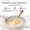 BRINJOY 17-Piece Ceramic Cookware Set - Detachable Handle Non-Toxic Induction RV Kitchen Set, Cream White - 3 of 4