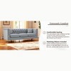 GDFStudio Tilo 83'' Mid-Century Modern 3-Seater Velvet Upholstered Sofa with 2 Pillows and Chesterfield Charm - 4 of 4
