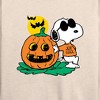 Women's - Peanuts - Snoopy Joe Cool Halloween Pumpkin Lightweight French Terry Wide Neck Long Sleeve Shirt - 2 of 4