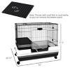 2 Level Small Animal Cage with Wheels and Removable Tray,Indoor Rabbit Hutch for Bunny–LAOTIES - 2 of 4