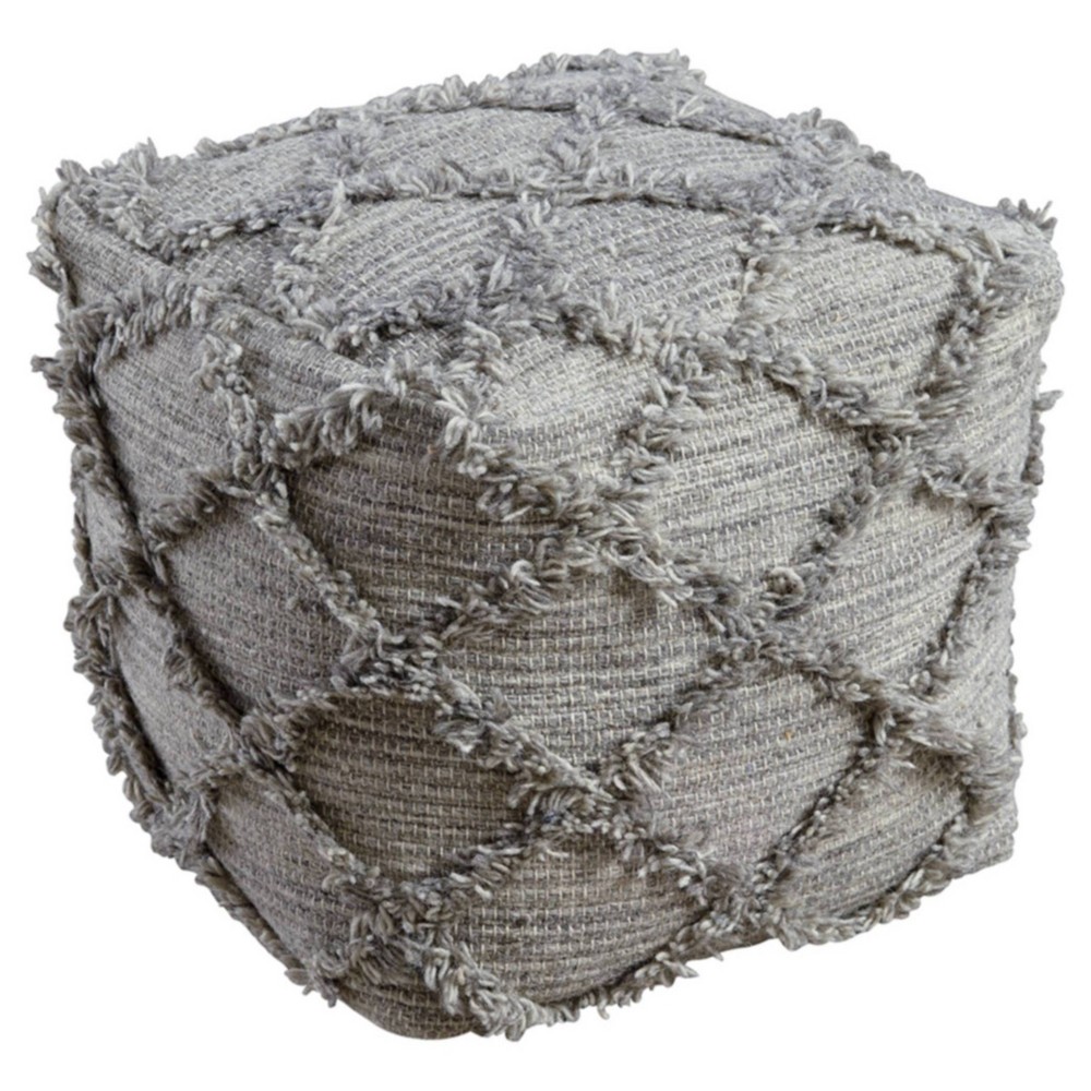 Photos - Pouffe / Bench Ashley Adelphie Moroccan Inspired Pouf Natural/Gray - Signature Design by 