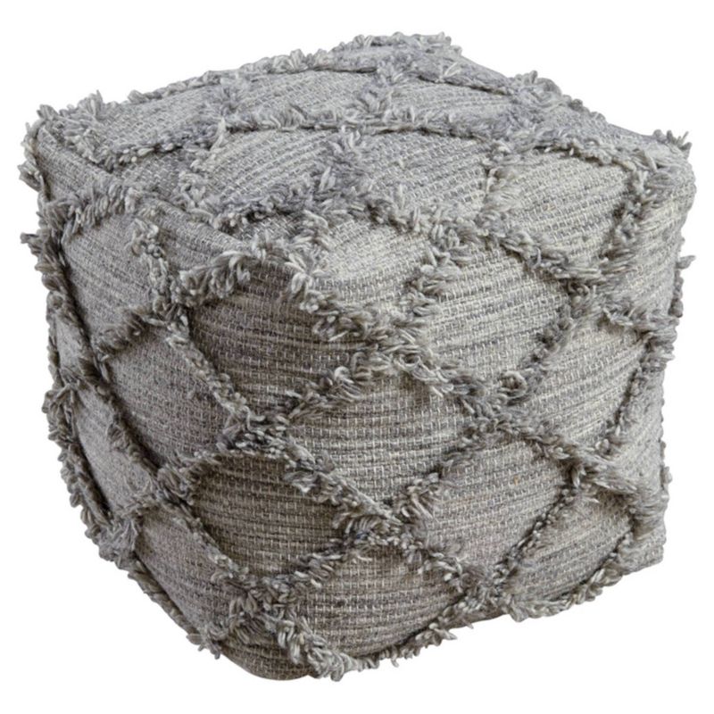 Adelphie Moroccan Inspired Pouf Natural/Gray - Signature Design by Ashley, 1 of 4