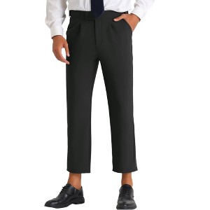 Lars Amadeus Men's Lightweight Two Buttons Pleated Front Dress Pants - 1 of 4