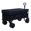 DSVIMOY Collapsible Folding Wagon, Extra Long Collapsible Wagon with Covers for Garden Sports Camping, Black, 46.85"*22.05"*41.34" - 2 of 4