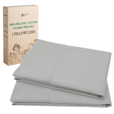 100% Organic Cotton Pillowcase Set, Percale- California Design Den