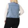 Agnes Orinda Women's Plus Size V Neck Button Down Sleeveless Utility Jean Denim Vests - 4 of 4