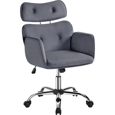 Yaheetech Velvet Rolling Swivel Computer Chair with Arms