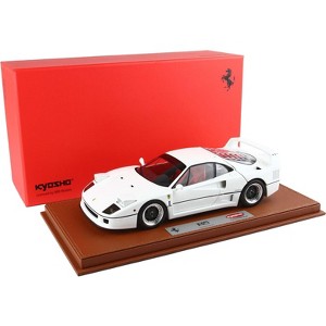 Ferrari F40 White with Black & Chrome Wheels and Red Seats with DISPLAY CASE Limited Ed 1/18 Diecast Model Car by BBR and Kyosho - 1 of 4