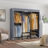 VIPEK V5C Clothes Closet Wardrobe Heavy Duty Covered Clothes Rack, Black Metal Clothing Rack with Grey Oxford Fabric Cover - 2 of 4