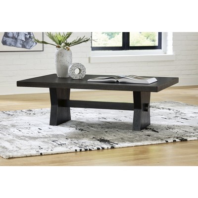 Galliden Rectangular Black Wood Coffee Table
