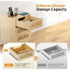 VINGLI Nightstand with Charging Station, Rattan Night Stand 3 Drawer Bed Side Table, Boho End Table - 4 of 4