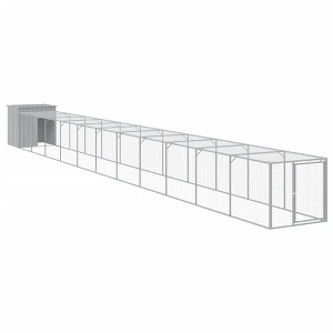 vidaXL Chicken Cage Light Grey Galvanized Steel Large Durable - 1 of 4