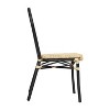 Merrick Lane Toulon Set of Two Stacking Thonet Bistro Style Chair, PE Cane Rattan Seat, and Metal Frame for Indoor/Outdoor Use - 3 of 4
