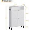 Entryway Shoe Cabinet with Flip-Up Doors, with 2 Flip-Up Drawers & Large Open Storage, Modern Storage Cabinet for Closet, 16-20 Pair Capacity - 2 of 4