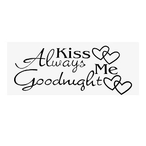 Unique Bargains Always Kiss Me Pattern Self-stick Bedroom Wall Stickers Artificial Decal - 1 of 4