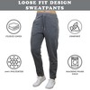 Women's Loose Fit  Fleece-Lined Open Bottom Sweatpants -3 Pack - 3 of 4
