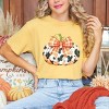 Simply Sage Market Cow Pumpkin Coquette Distressed Garment Dyed Tee - 2 of 4