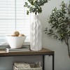LuxenHome White Waves Ceramic 15.75-Inch Tall Round Vase - 4 of 4