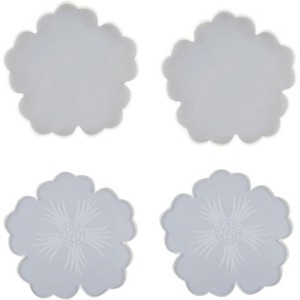 JDICTION 4 PCS Floral Resin Molds - DIY Epoxy Resin Coaster Kit for Candle Holders & Holiday Gifts - 1 of 4