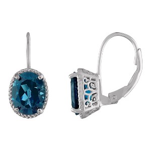 Designs by Gioelli Sterling Silver Gemstone Leverback Earrings - 1 of 2