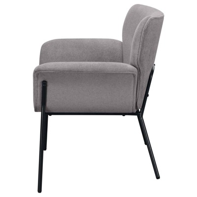 Ash Grey Mid-Century Modern Metal Accent Chair