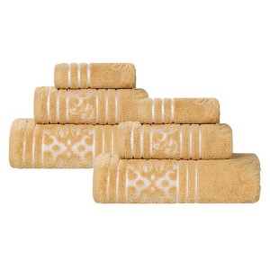 Zero Twist Cotton Solid and Jacquard Bathroom Towel Set by Blue Nile Mills - 1 of 4