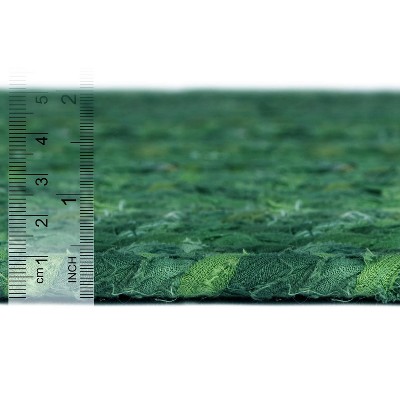 Handmade Green Braided Oval Cotton Area Rug 8' x 10'