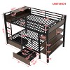 TIRAMISUBEST Twin/Full Size Bunk Bed with Lights, Power Outlet & Drawers, Metal Kids Teens Bed Frame with Storage Shelves - 4 of 4