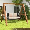 Garden Swing Chair with Cushion Cream Oxford Fabric and Steel2-Person Outdoor Wicker Porch Swing with Seat and Back Cushions - 3 of 4