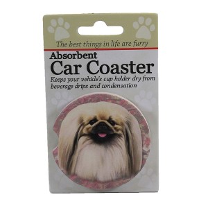 E & S Pet 2.5 Inch Pekingese Car Coaster Absorbant Pet Dog Coasters - 1 of 3
