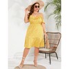 LXT-Plus Size Off Shoulder Dresses Floral A-Line Flowy Casual Midi Summer Dress - 4 of 4
