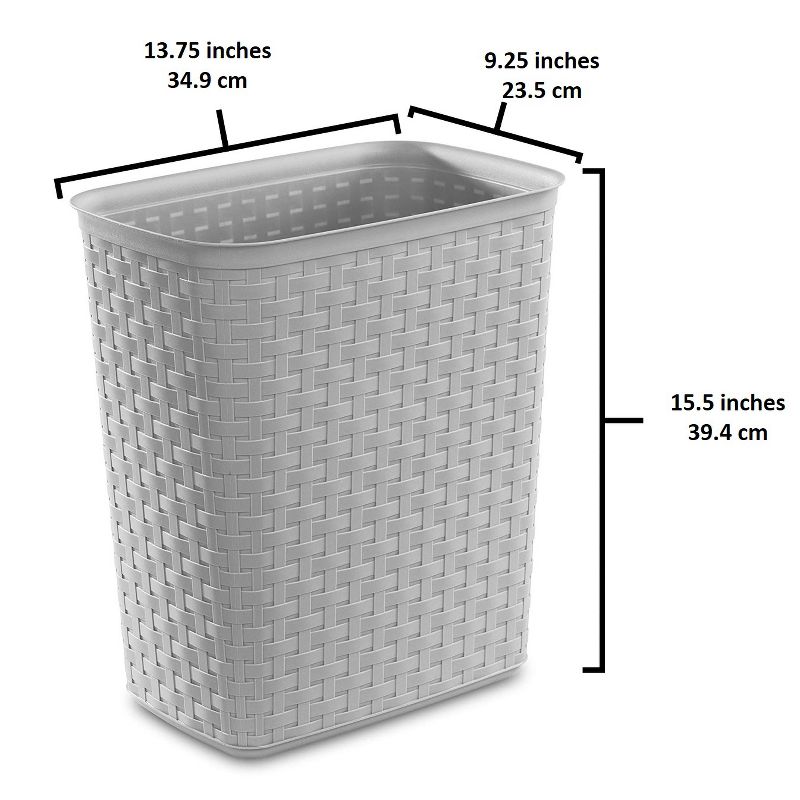 Sterilite Weave 5.8 Gallon Plastic Home/Office Wastebasket Trash Can, 3 of 7