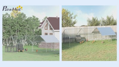 Large Silver Metal Chicken Coop Playpen with UV Cover