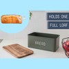 Nat & Jules Matte Green 12 x 7 Metal Enamel Rubber Wood Lidded Bread Box - 3 of 4