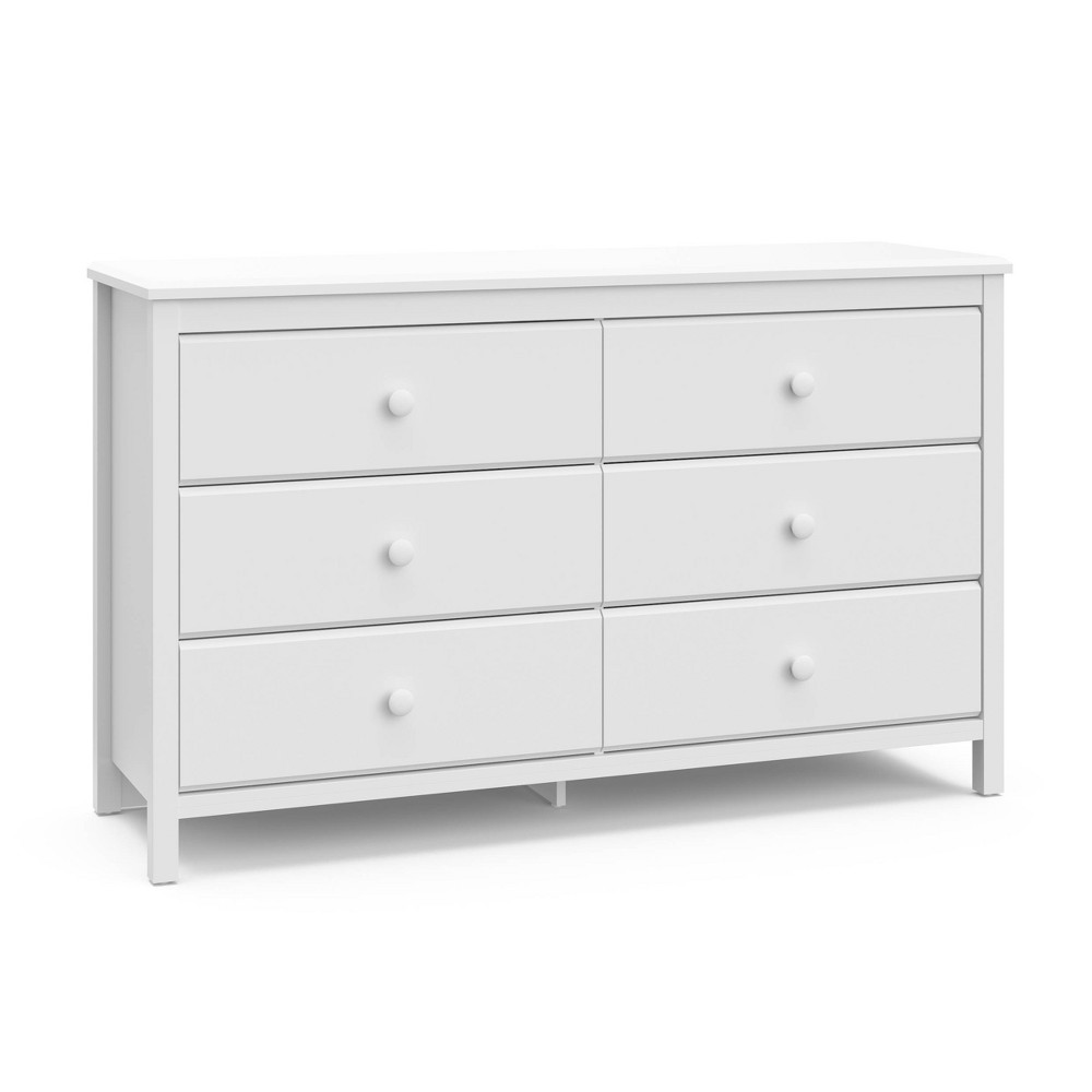 Photos - Dresser / Chests of Drawers Storkcraft Alpine 6 Drawer Dresser with Interlocking Drawers - White