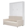 Queen Size Murphy Bed, Wooden Queen Murphy Bed with Cushion, Wall Bed with Sofa for Home Office or Small Room - 4 of 4