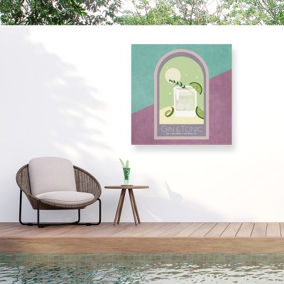 Trademark Fine Art - Emel Tunaboylu  Kokteyl Gin Tonic Matted Framed Art