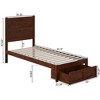 AFI Furnishings NoHo Platform Bed TXL with Foot Drawer AW - 2 of 4