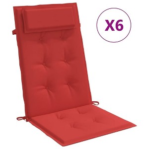 vidaXL Chair Cushion Outdoor High Back Chair Cushion Seat Pad Oxford Fabric - Red 6 Pack - 1 of 4
