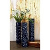 Set of 3 Ceramic Vase with Varying Patterns Dark Blue - Olivia & May: Contemporary Amphora Tabletop Decor, 11.65" Tall - 2 of 4