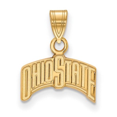 Black Bow Jewelry 10k Yellow Gold Ohio State Buckeyes NCAA Small Pendant