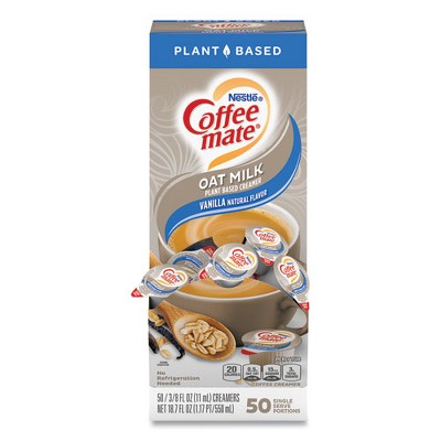 Coffee Mate Plant-based Oat Milk Liquid Creamers, Natural Vanilla, 0.38 ...