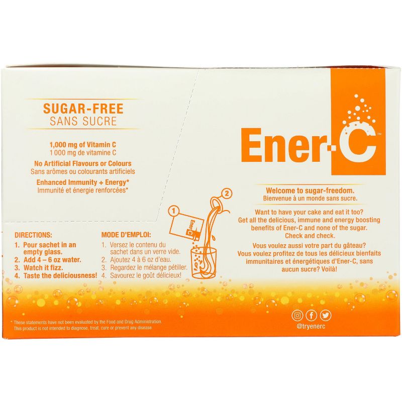 Ener-C Sugar Free Orange Flavor Multivitamin, 1000MG Vitamin C Electrolyte Drink Mix, Non-GMO, Gluten Free, 30 packets, 2 of 4